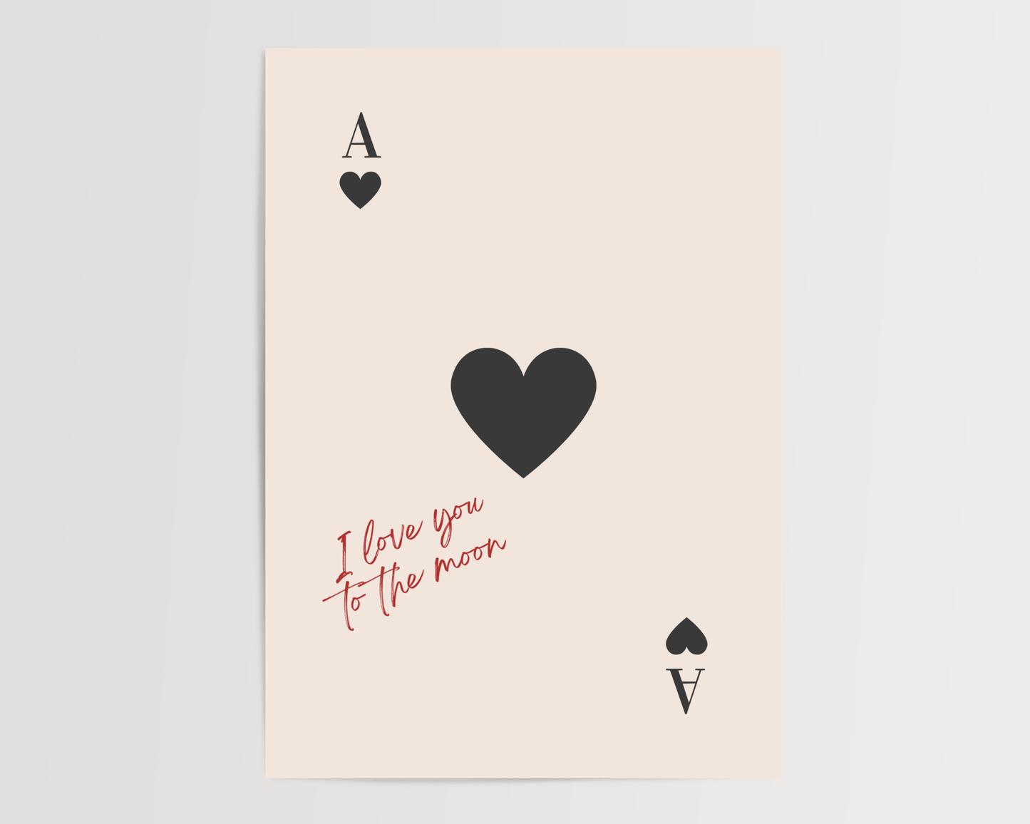 Tu carta de corazones personalizada en negro