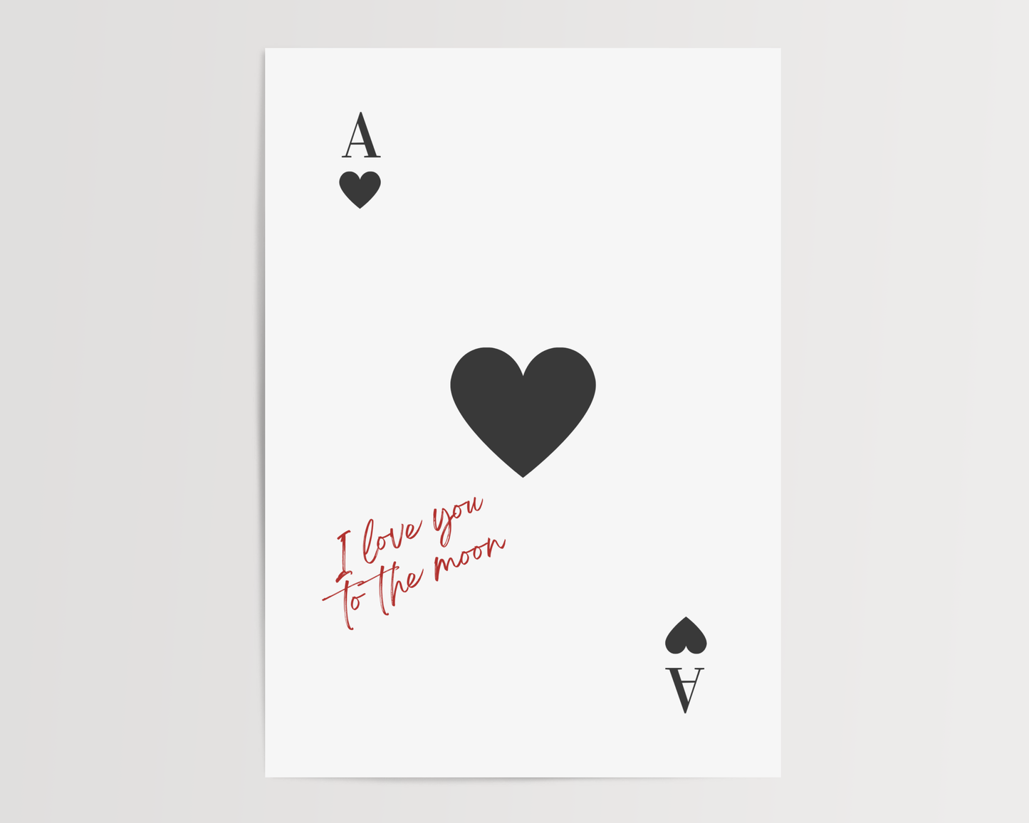 Tu carta de corazones personalizada en negro