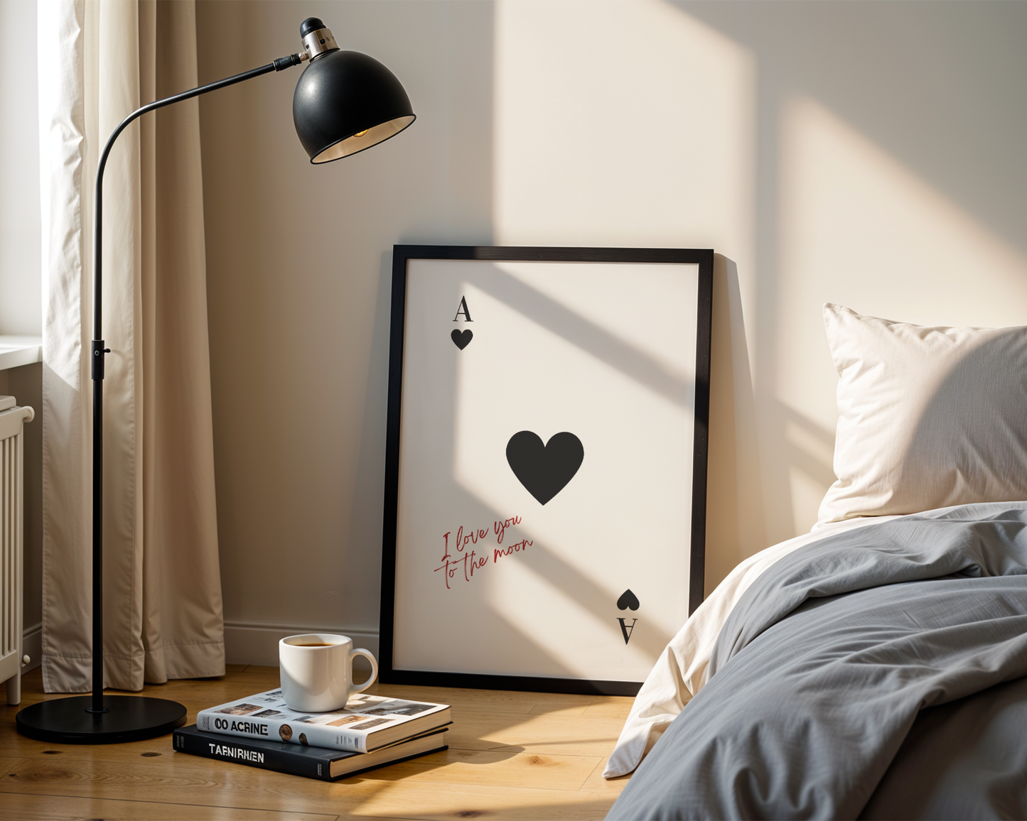 Tu carta de corazones personalizada en negro