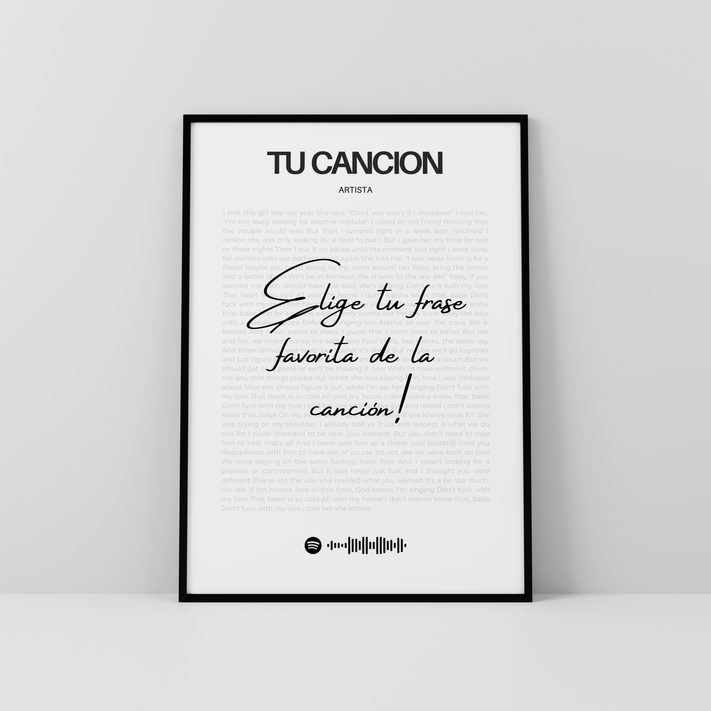 Tu canción favorita enmarcada letra por letra