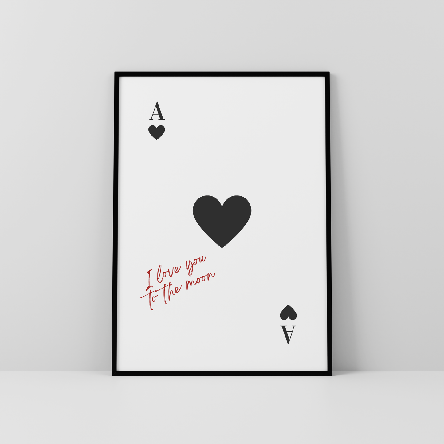 Tu carta de corazones personalizada en negro