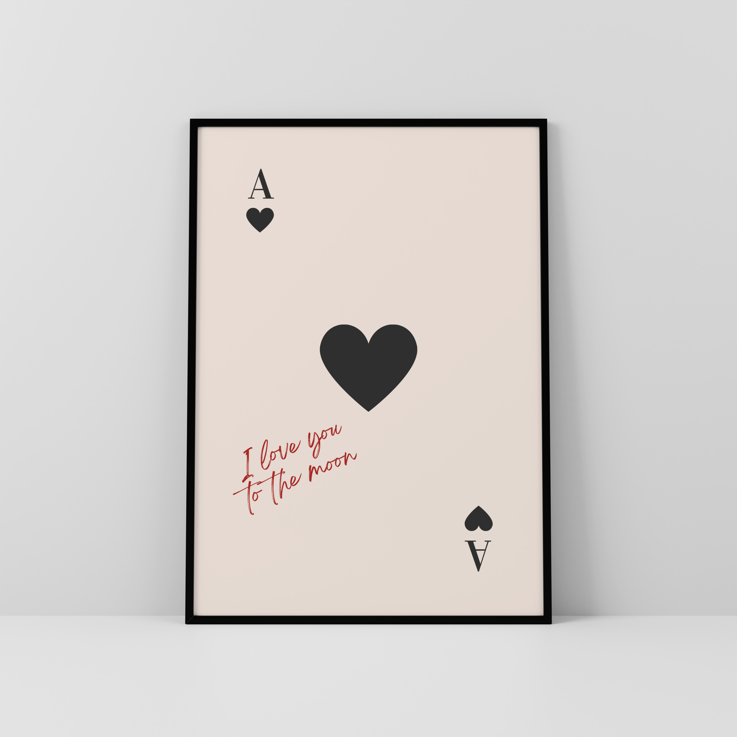 Tu carta de corazones personalizada en negro