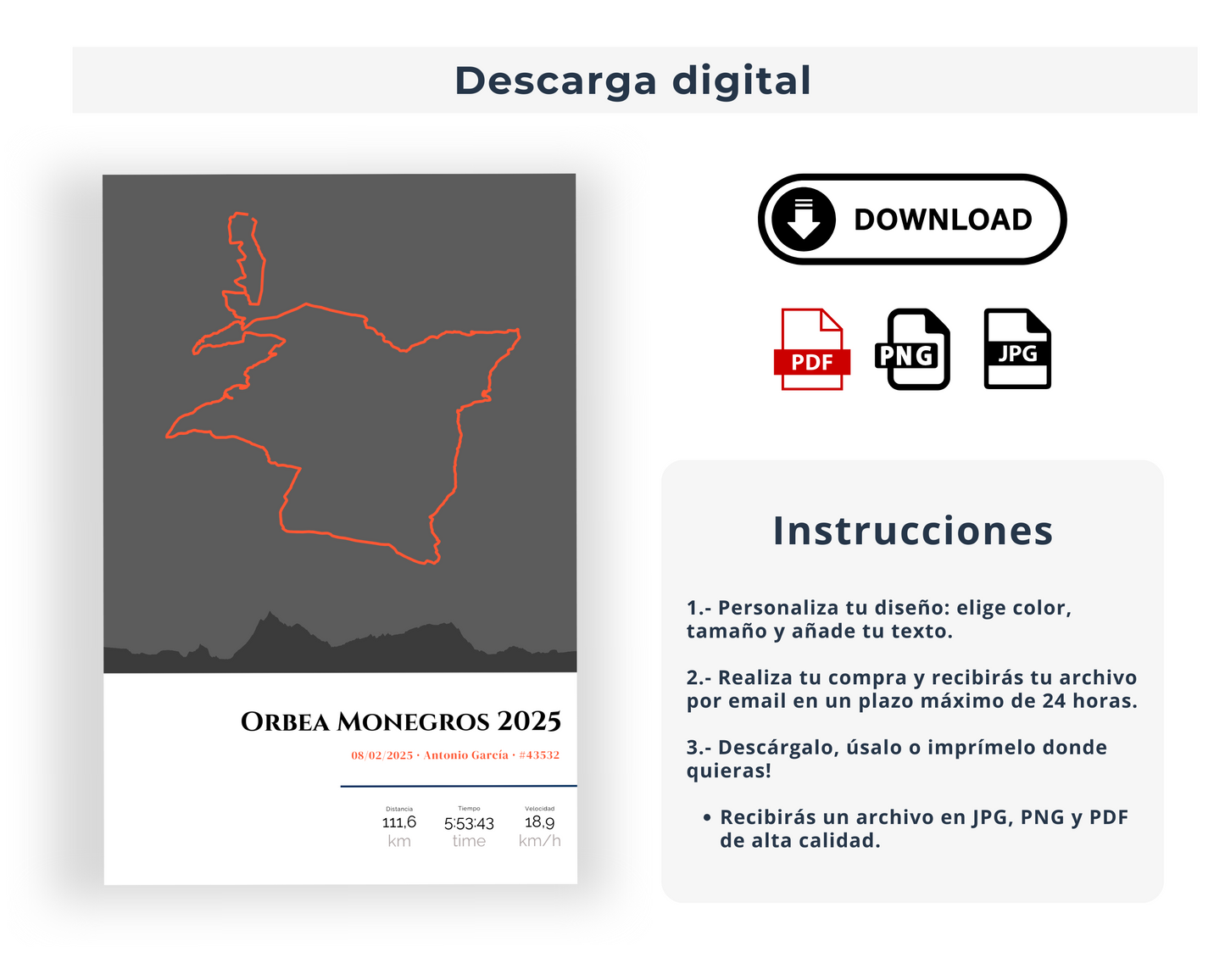Tu mejor carrera, de Strava a la pared (Oscuro)