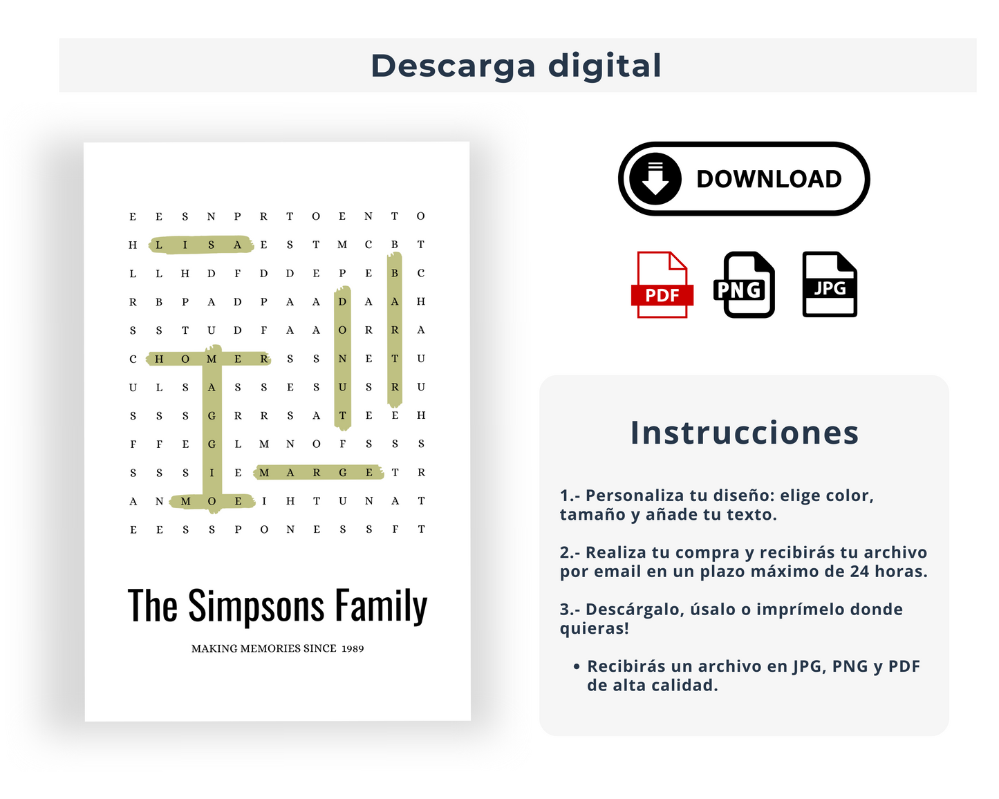 Tu sopa de letras personalizada