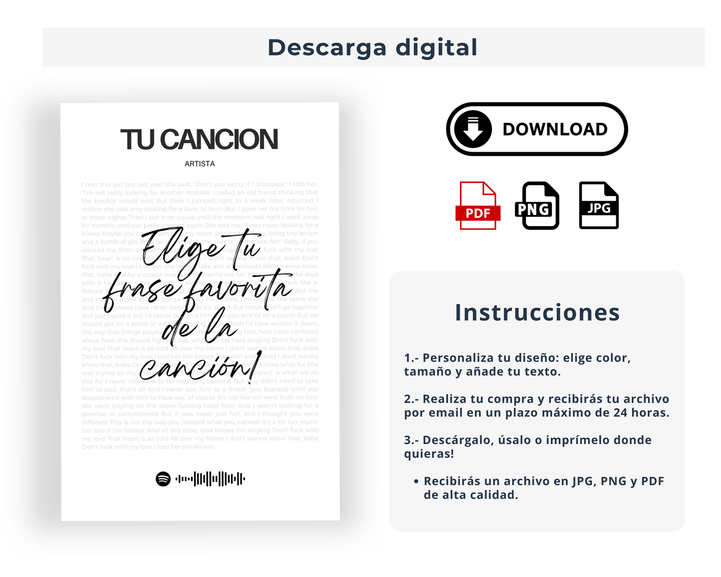 Tu canción  favorita enmarcada letra por letra