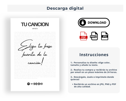 Tu canción  favorita enmarcada letra por letra