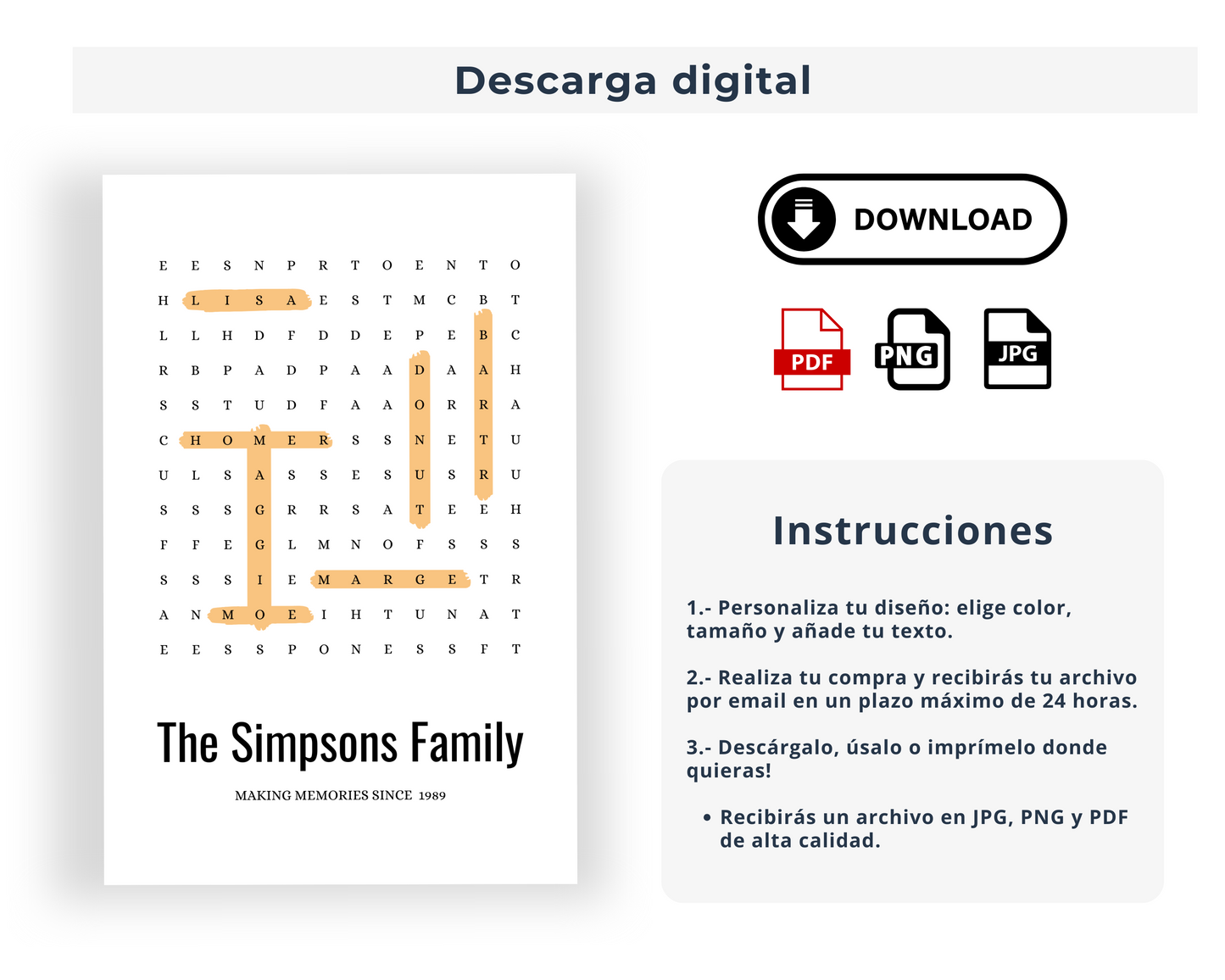 Tu sopa de letras personalizada