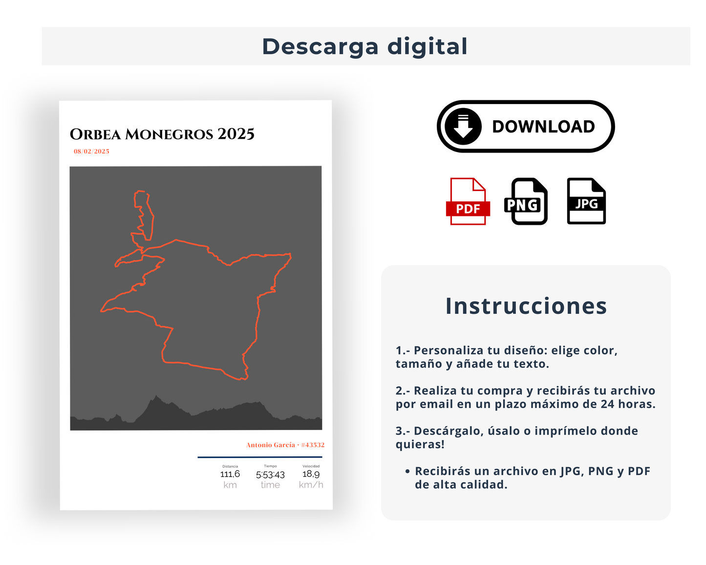 Tu mejor carrera, de Strava a la pared (Oscuro)