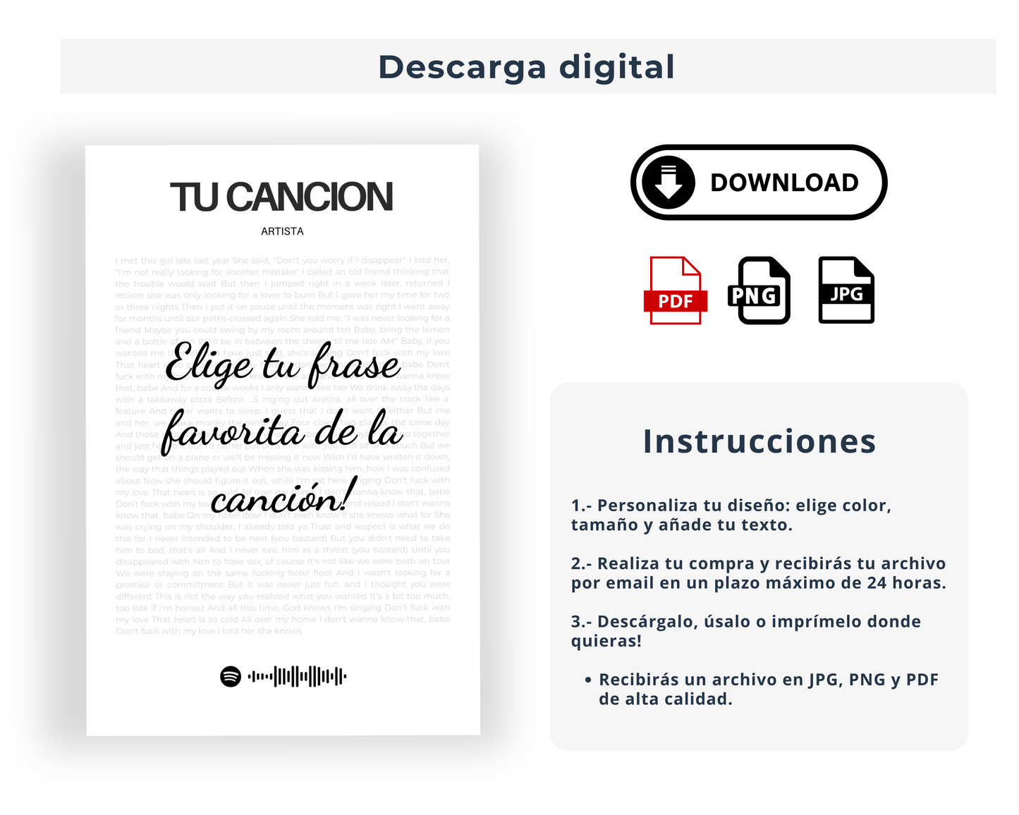 Tu canción  favorita enmarcada letra por letra