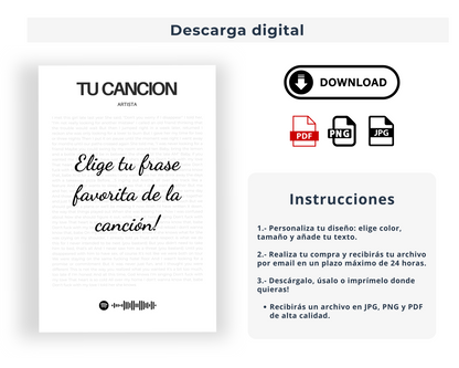 Tu canción  favorita enmarcada letra por letra