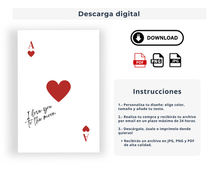 Tu carta de corazones personalizada en rojo