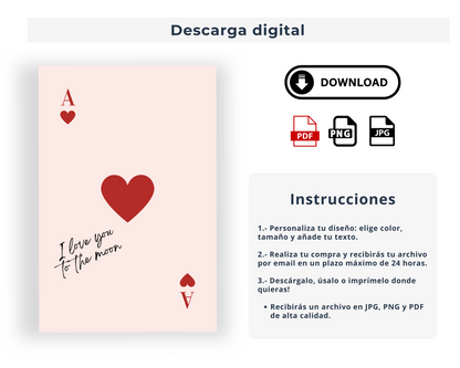 Tu carta de corazones personalizada en rojo