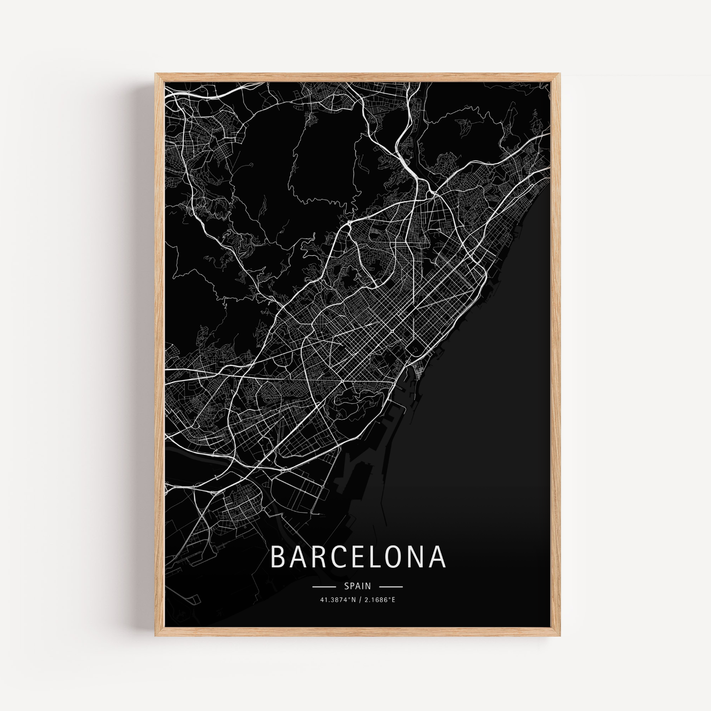 Mapa moderno de tu ciudad favorita (Oscuro)
