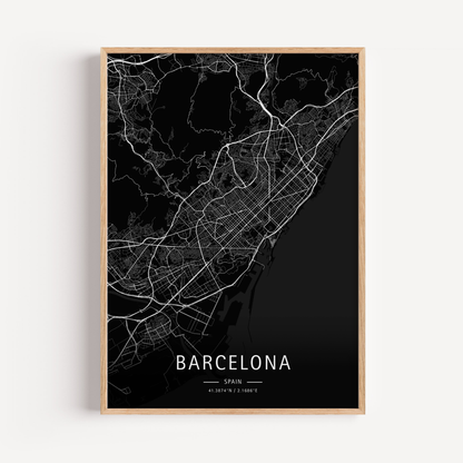 Mapa moderno de tu ciudad favorita (Oscuro)