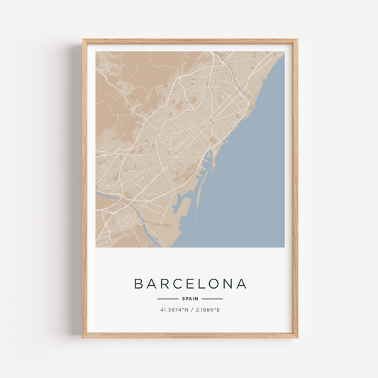 Mapa moderno de tu ciudad favorita (Claro)