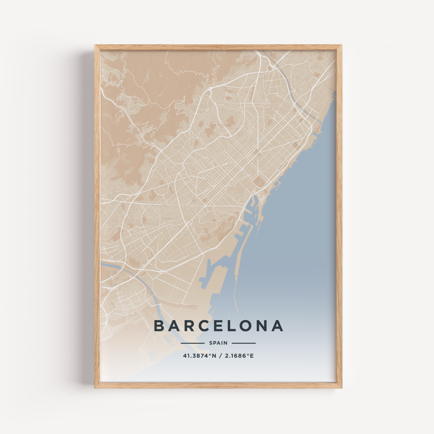 Mapa moderno de tu ciudad favorita (Claro)