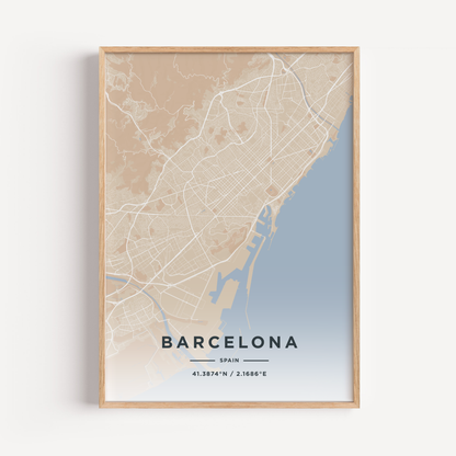 Mapa moderno de tu ciudad favorita (Claro)