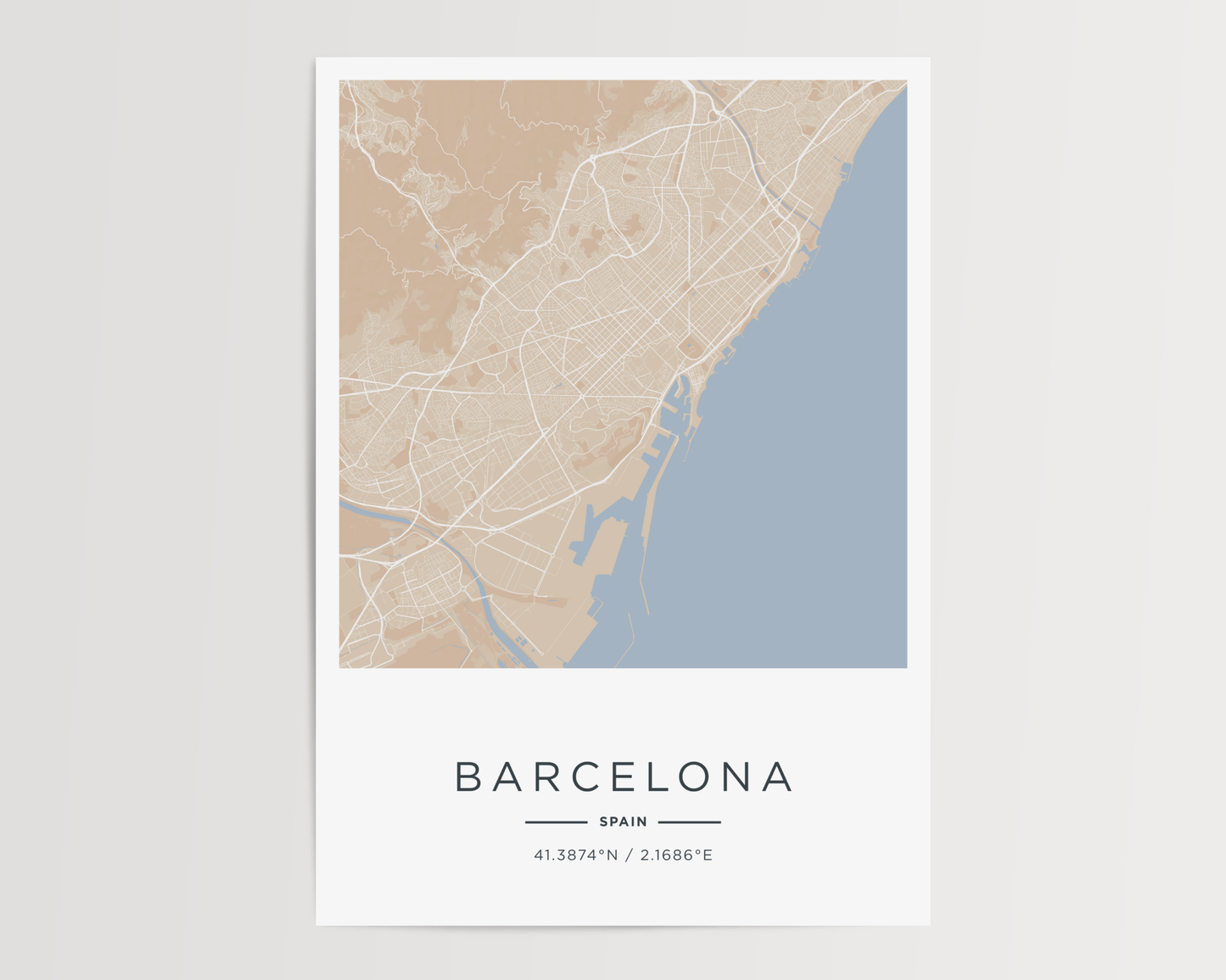 Mapa moderno de tu ciudad favorita (Claro)