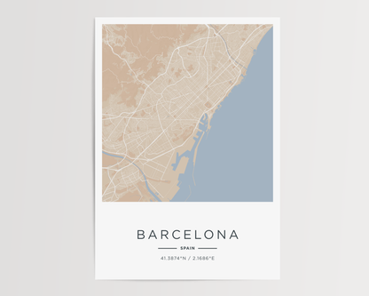 Mapa moderno de tu ciudad favorita (Claro)