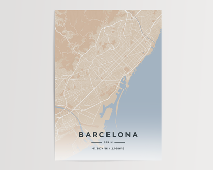 Mapa moderno de tu ciudad favorita (Claro)