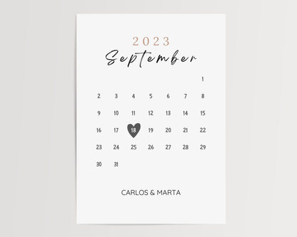 El día que empezó todo: calendario personalizado