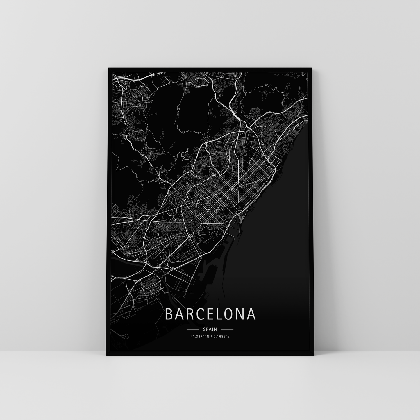 Mapa moderno de tu ciudad favorita (Oscuro)