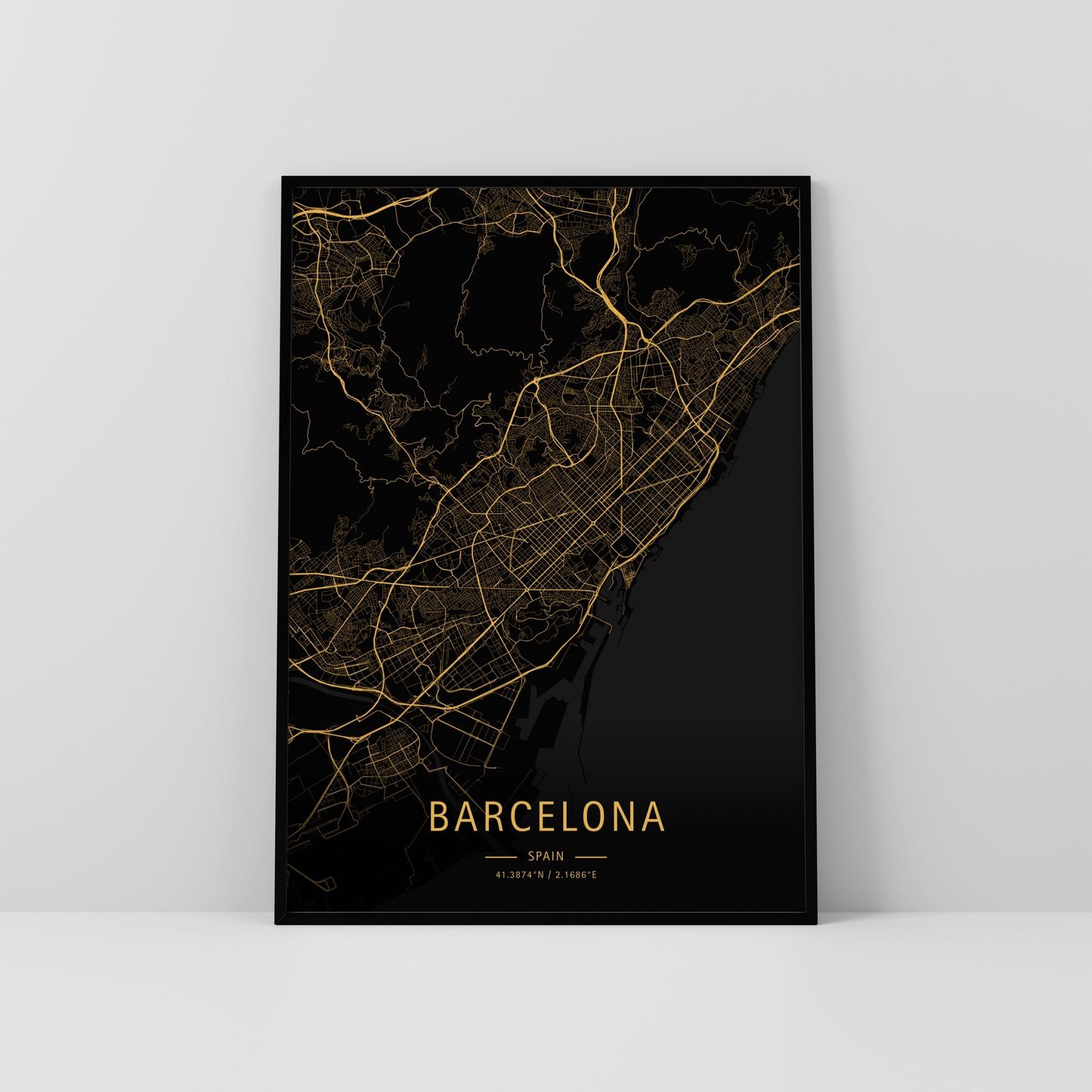 Mapa moderno de tu ciudad favorita (Oscuro)
