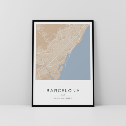 Mapa moderno de tu ciudad favorita (Claro)