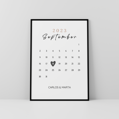 El día que empezó todo: calendario personalizado