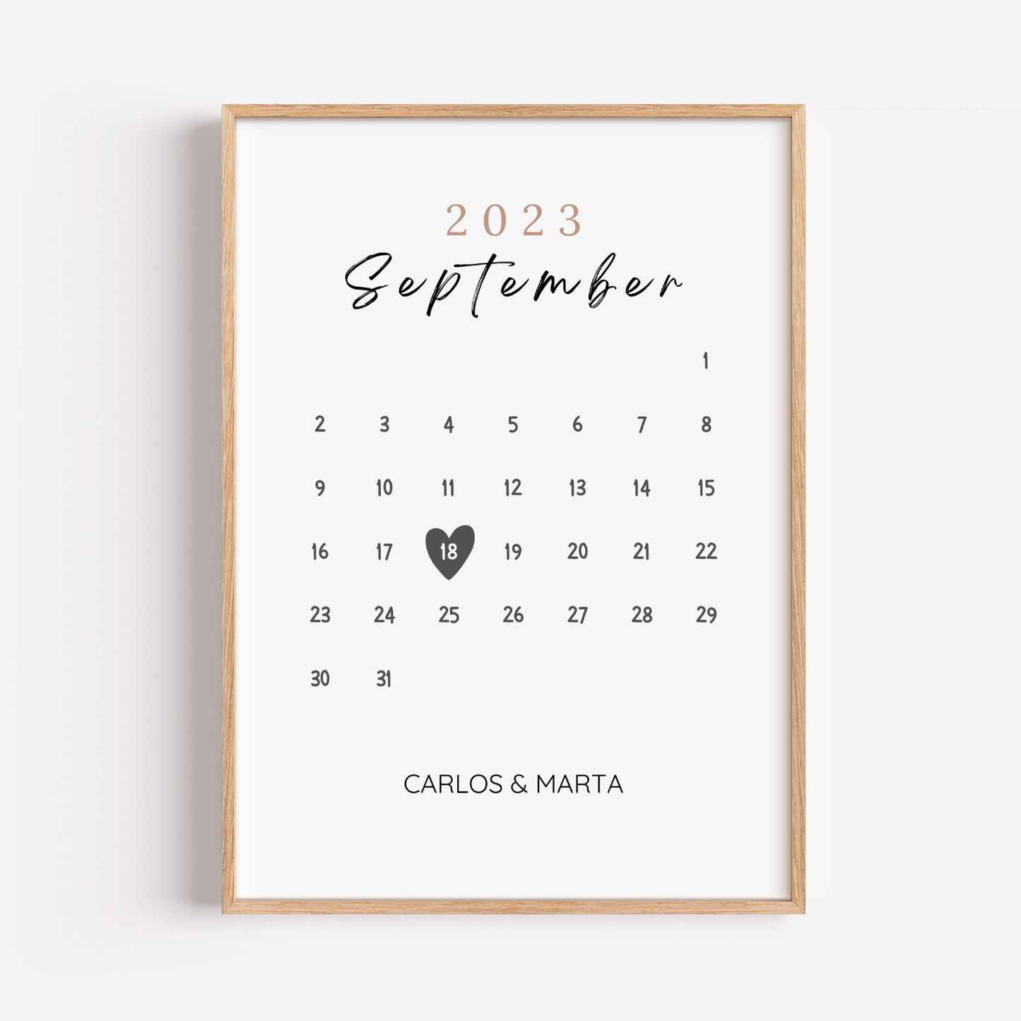 El día que empezó todo: calendario personalizado