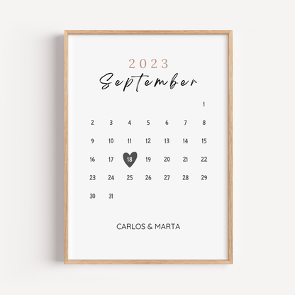 El día que empezó todo: calendario personalizado